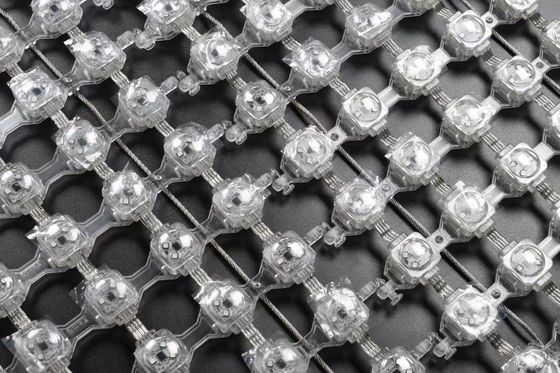 Flexible Transparent LED Screen Video Wall DMX512 Control Outdoor Mesh Media Facade IP67