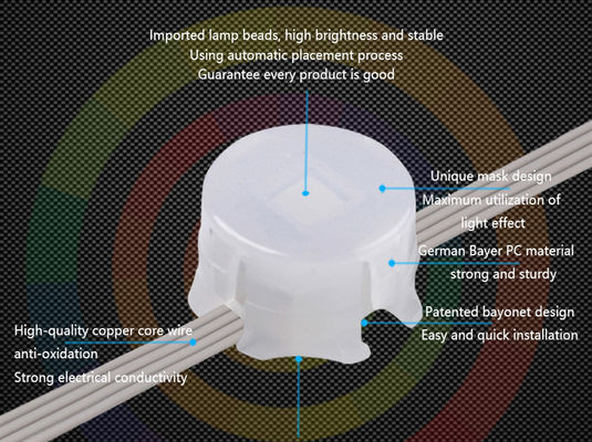 Outdoor RGB LED Pixel Light Waterproof IP67 SMD5050 20mm DC05V Miracle Bean