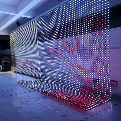 Soft LED Pixel Mesh Screen P62.5 DC12V Outdoor Foldable LED Mesh Curtain For Stage Rental