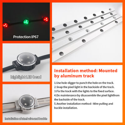 40mm Smart Addressable LED Pixel Light IP67 Waterproof High Brightness Pixel Lamp for Outdoor Facade Media Wall