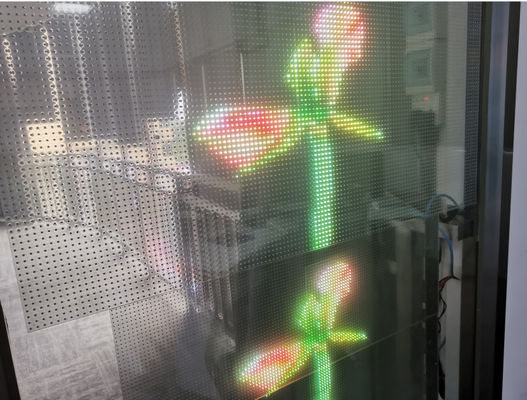 Display LED trasparente P8 trasparente all'interno a colori pieni Display LED trasparente flessibile