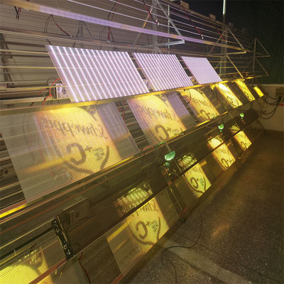 Display pubblicitario P10 flessibilità all'interno su vetro trasparenteSMD2121 schermo a cristallo a LED 5V