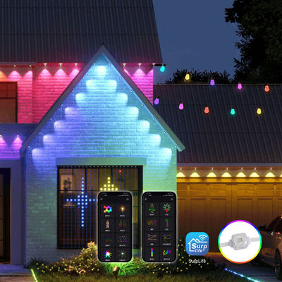 Smart Permanent Outdoor Eaves Decorative Christmas Lights with APP Control and PC Shell Glue