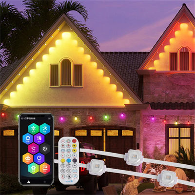 Luce di Natale permanente IP67 a LED Rgb Decorazione esterna Wifi Smart Eave String
