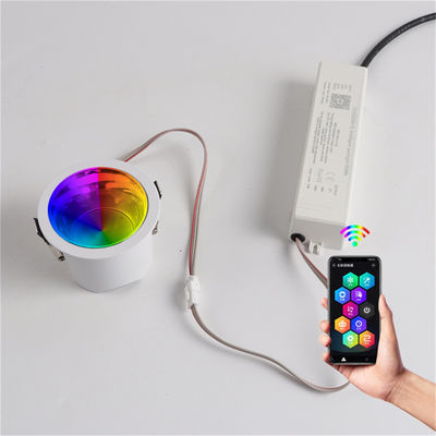 Controllo intelligente dell'app mobile, 12W RGBW Recessed LED Downlight Trimless 400LM Anti-Glare per Commercial e Home