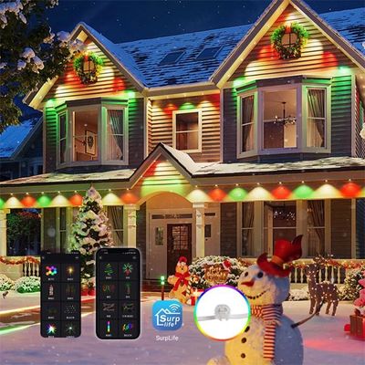 Luce per grondaia a LED RGB Wi-Fi per esterni permanente per le vacanze di Natale, luce a punto pixel per esterni