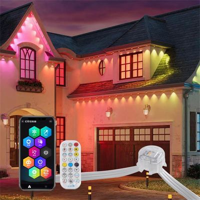 Luci di Natale RGB intelligenti per esterni 20MM DC12V Controller App IP67 Impermeabile per decorazione di tetti e grondaie