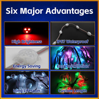 30mm IP67 Waterproof RGB Pixel Point Light with 120° Beam Angle and DMX512 Control for Outdoor and Indoor Use