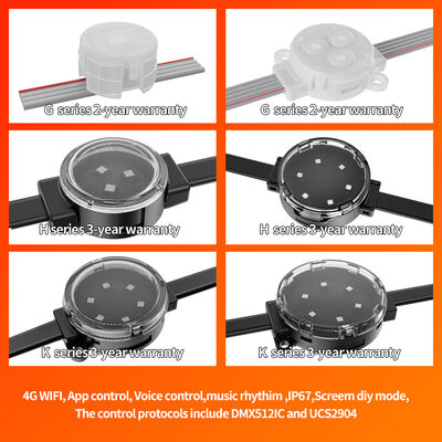 40mm Smart Addressable LED Pixel Light IP67 Waterproof High Brightness Pixel Lamp for Outdoor Facade Media Wall