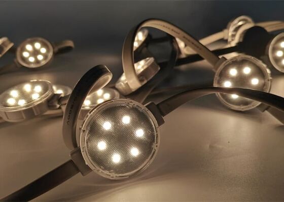 IP67 Outdoor 40mm 2W RGBW LED Point Light Source Featuring 48V DMX Control for Hotel Facade Eave Decoration